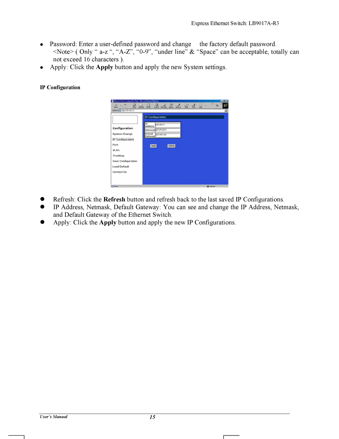 Black Box LB9017A-R3 manual IP Configuration 