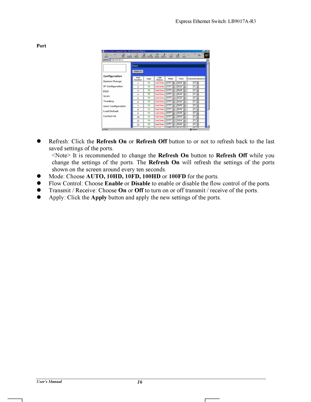 Black Box LB9017A-R3 manual Port 