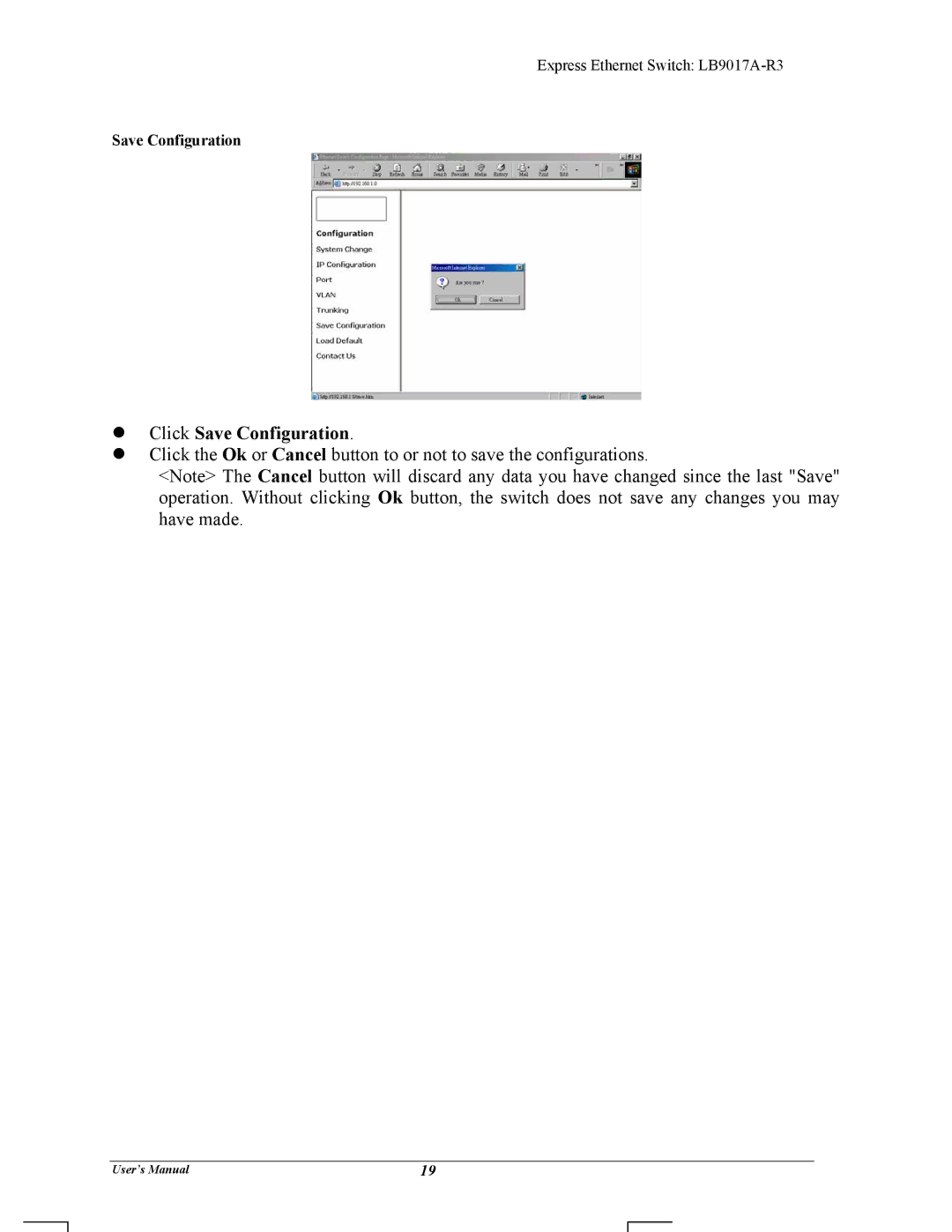 Black Box LB9017A-R3 manual Click Save Configuration 