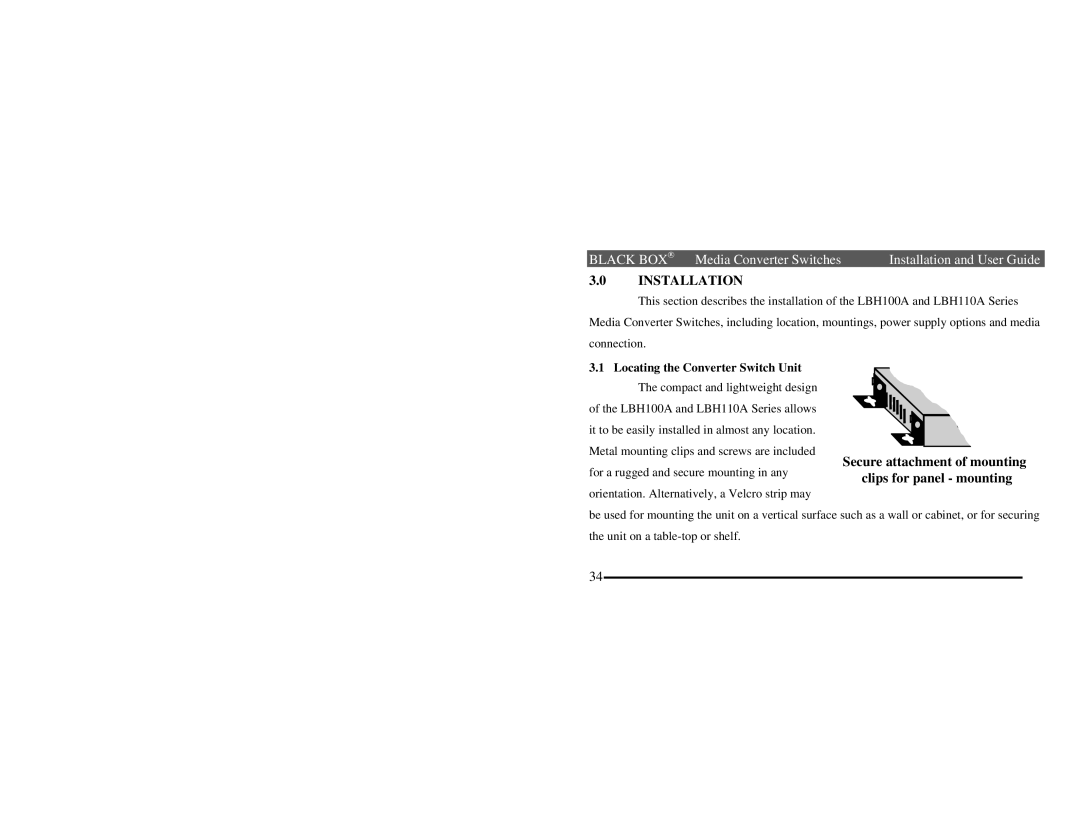 Black Box LBH100A, AE-H, LBH110A, AE-P, LBH110A, AE-H, LBH100A, AE-P manual Locating the Converter Switch Unit 