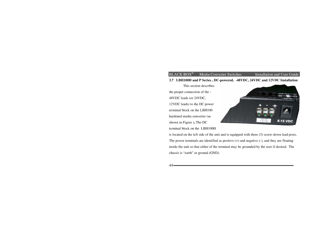 Black Box LBH110A, AE-H, LBH100A, AE-H, LBH110A, AE-P, LBH100A, AE-P manual 