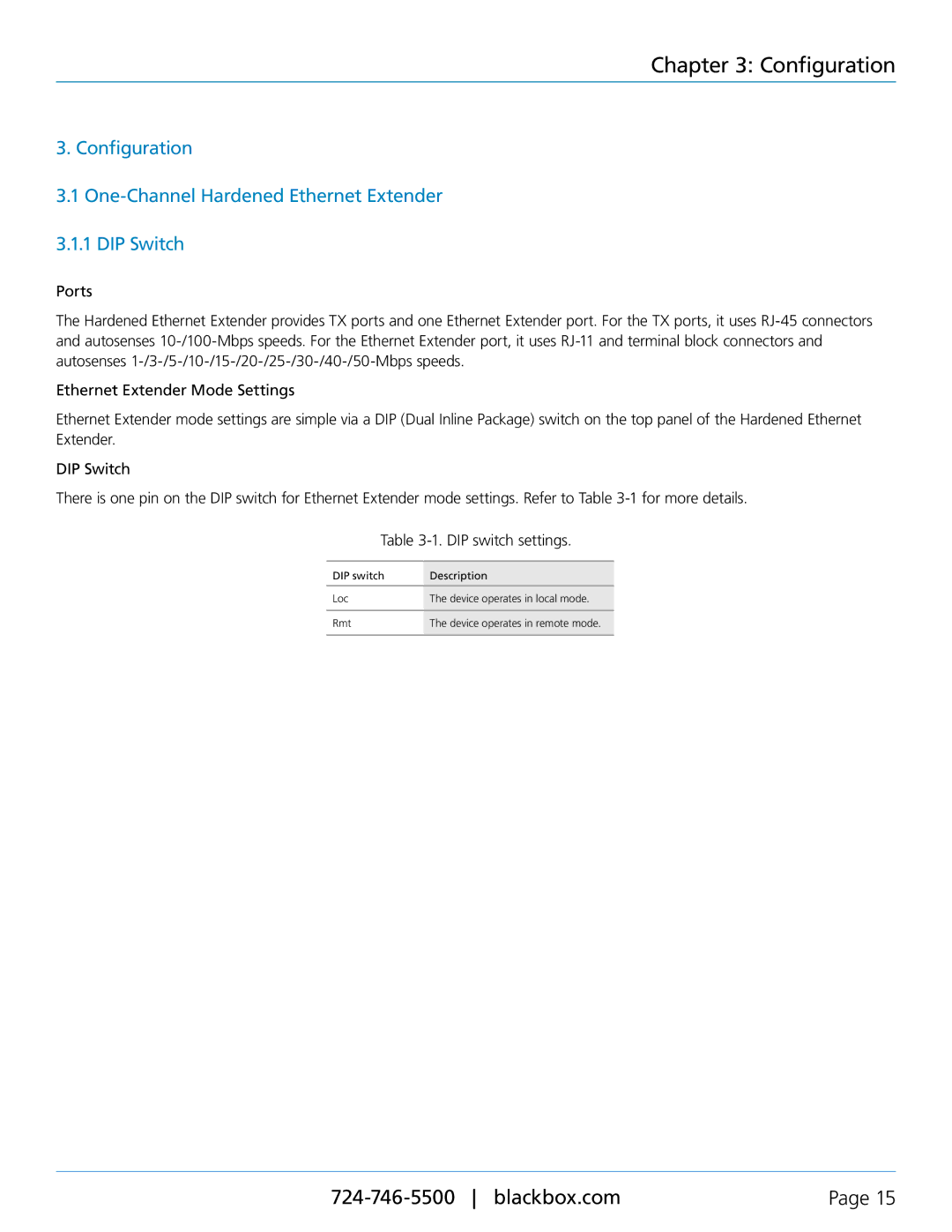 Black Box Hardened Ethernet Extender, LBPS301A, LBPS304A, LB304A user manual Configuration 