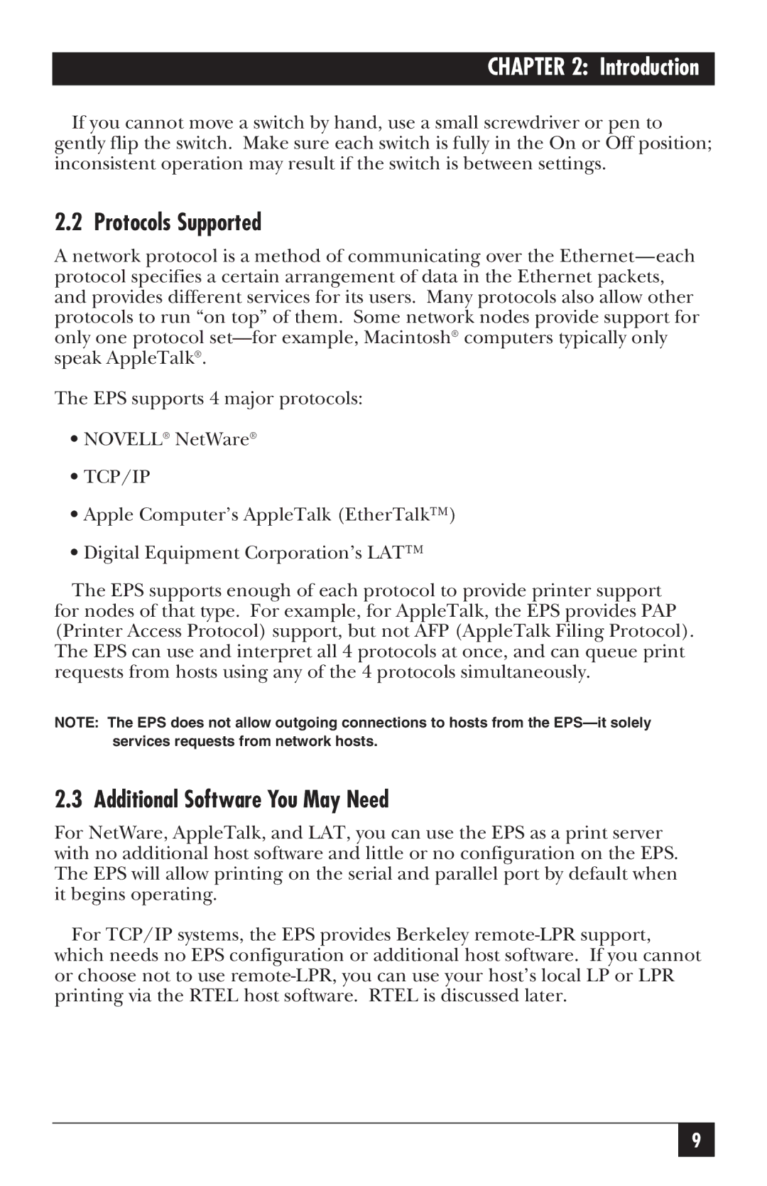 Black Box LE3700A-R2 manual Protocols Supported, Additional Software You May Need 