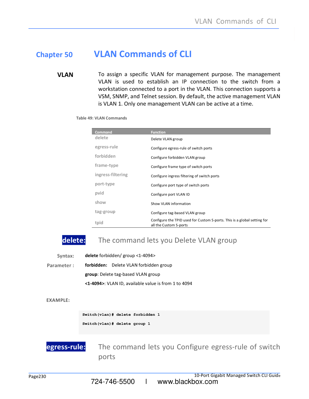 Black Box 26/48- Port Gigabit Managed Switch CLI Guide %  ! %! ,   ,  % 