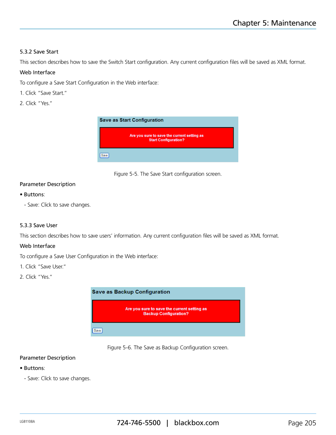 Black Box LGB1148A, LGB1126A, Managed Gigabit Switch, LGB1108A manual Maintenance 