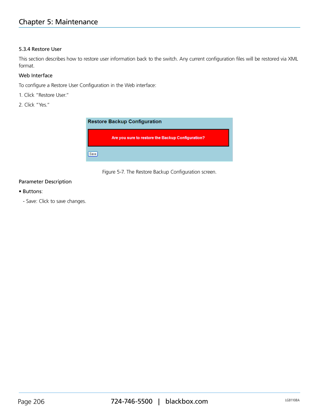 Black Box Managed Gigabit Switch, LGB1126A, LGB1148A, LGB1108A manual Maintenance 