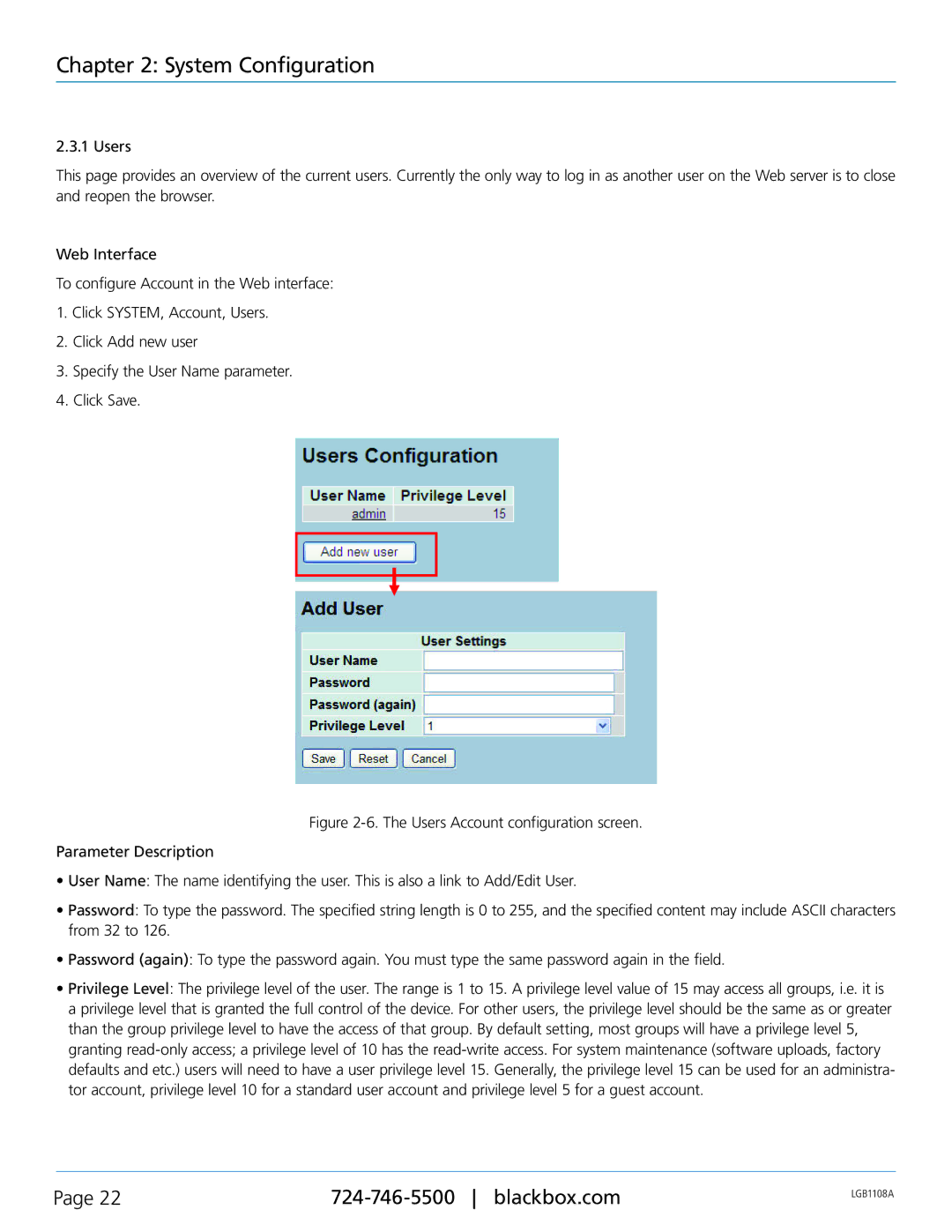 Black Box Managed Gigabit Switch, LGB1126A, LGB1148A, LGB1108A manual System Configuration 