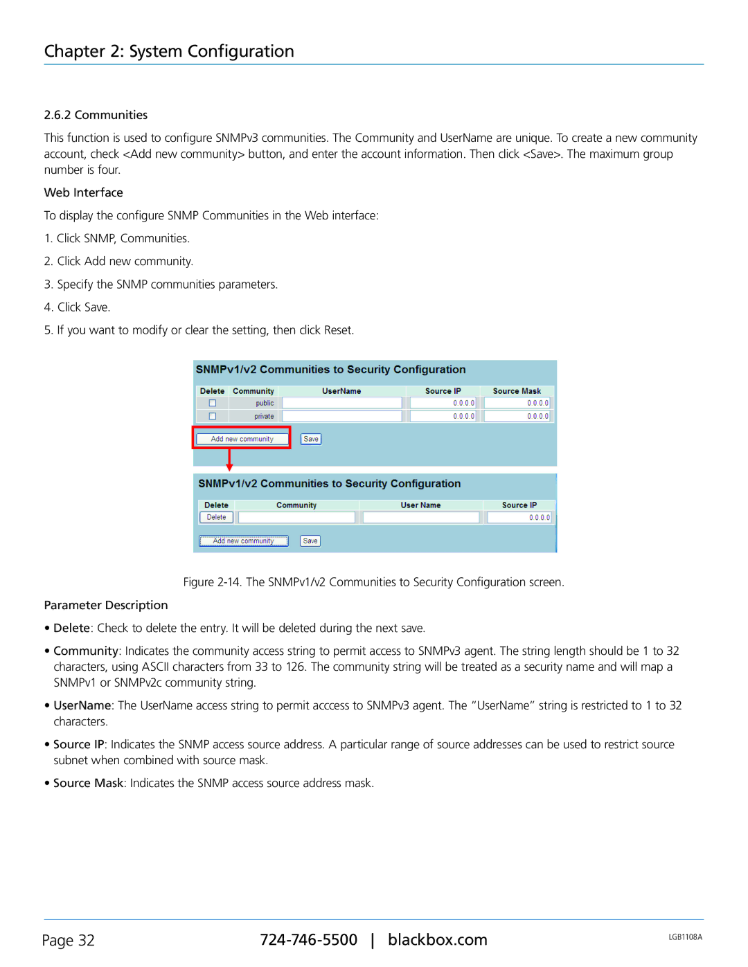 Black Box LGB1126A, LGB1148A, Managed Gigabit Switch, LGB1108A manual System Configuration 