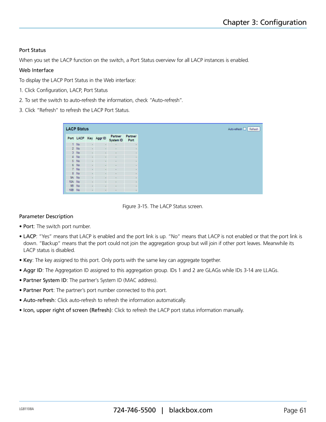 Black Box LGB1148A, LGB1126A, Managed Gigabit Switch, LGB1108A manual Configuration 