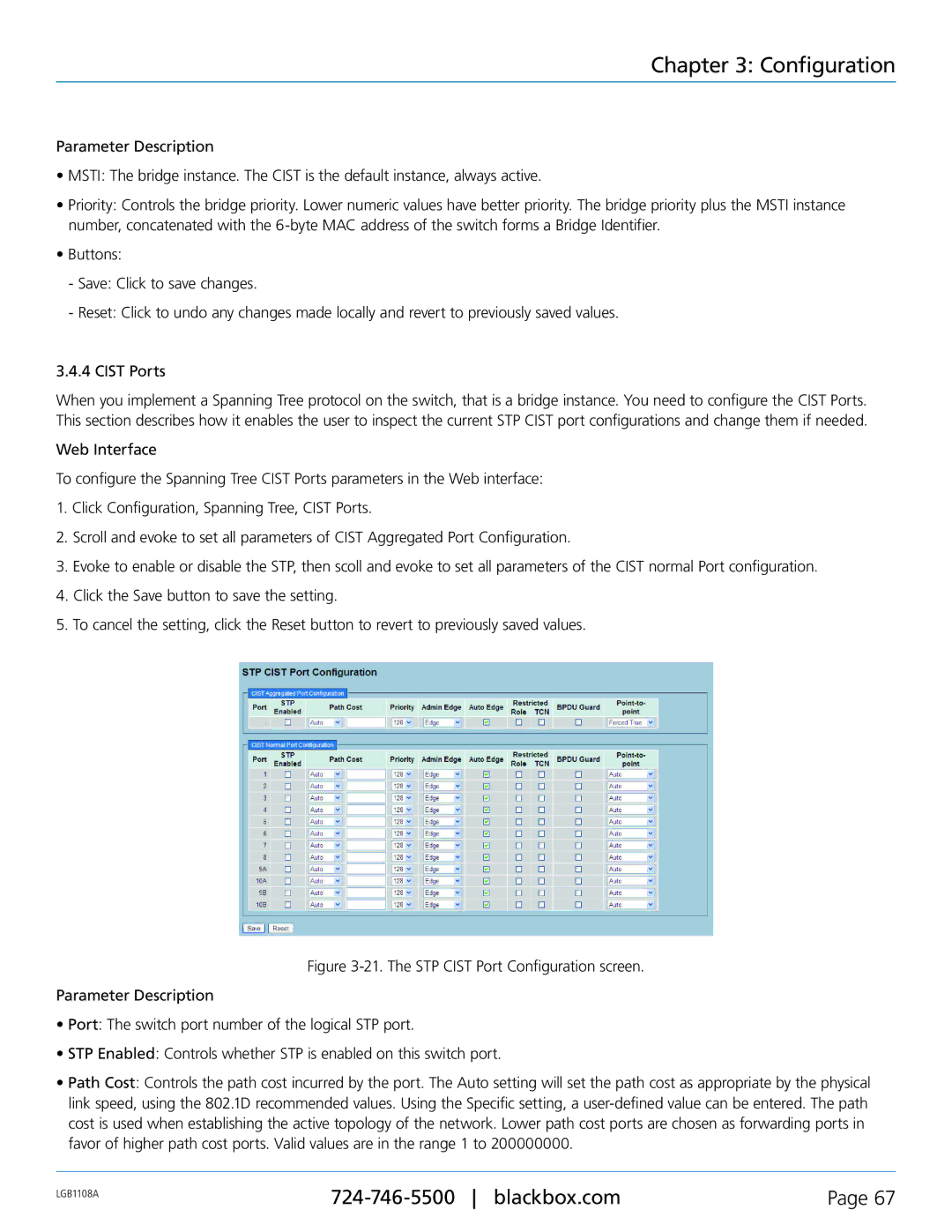 Black Box LGB1108A, LGB1126A, LGB1148A, Managed Gigabit Switch manual Configuration 