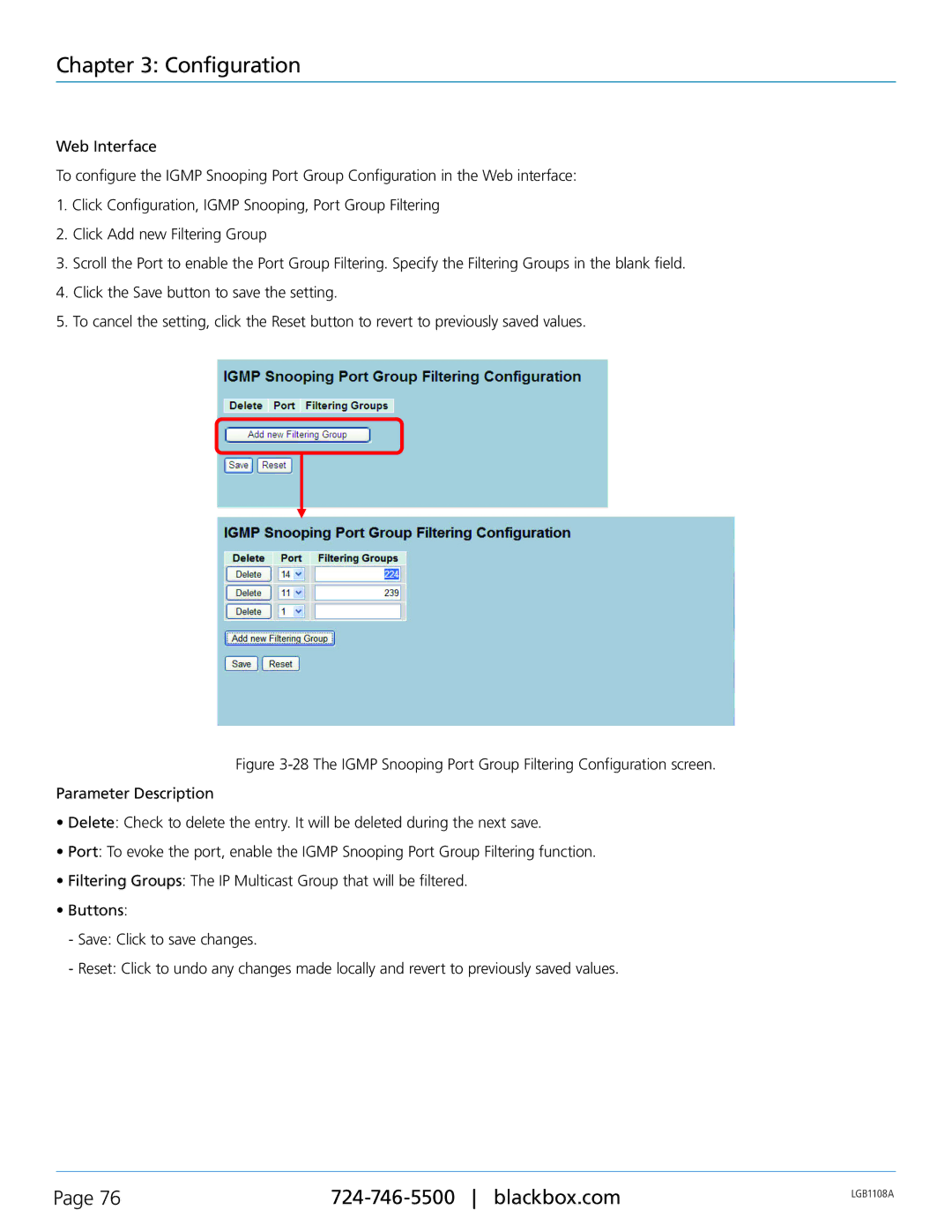 Black Box LGB1126A, LGB1148A, Managed Gigabit Switch, LGB1108A manual Configuration 