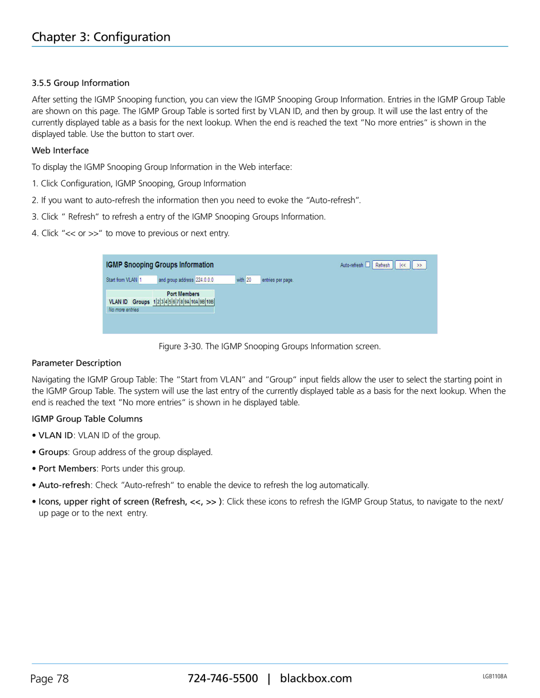 Black Box Managed Gigabit Switch, LGB1126A, LGB1148A, LGB1108A manual Configuration 