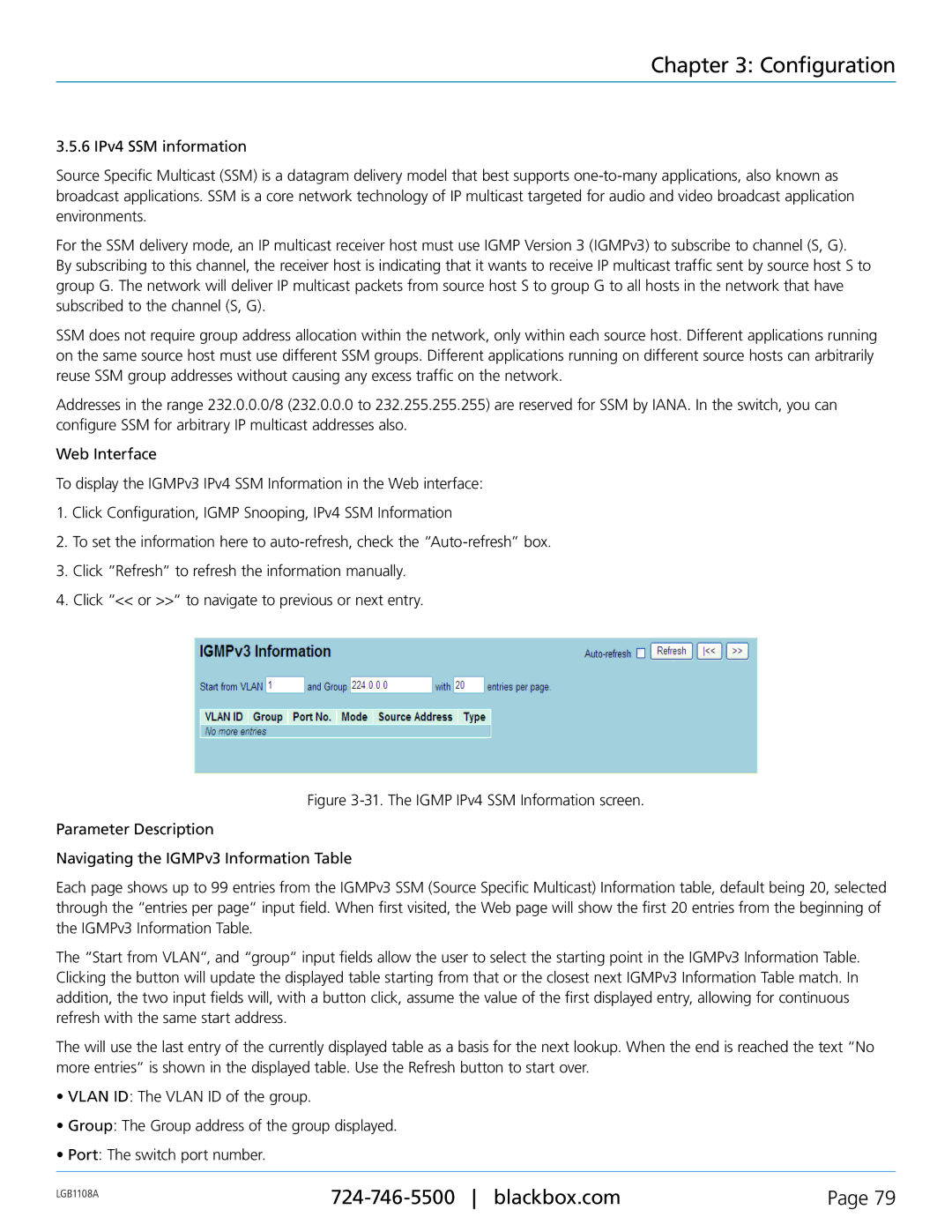 Black Box LGB1108A, LGB1126A, LGB1148A, Managed Gigabit Switch manual Configuration 