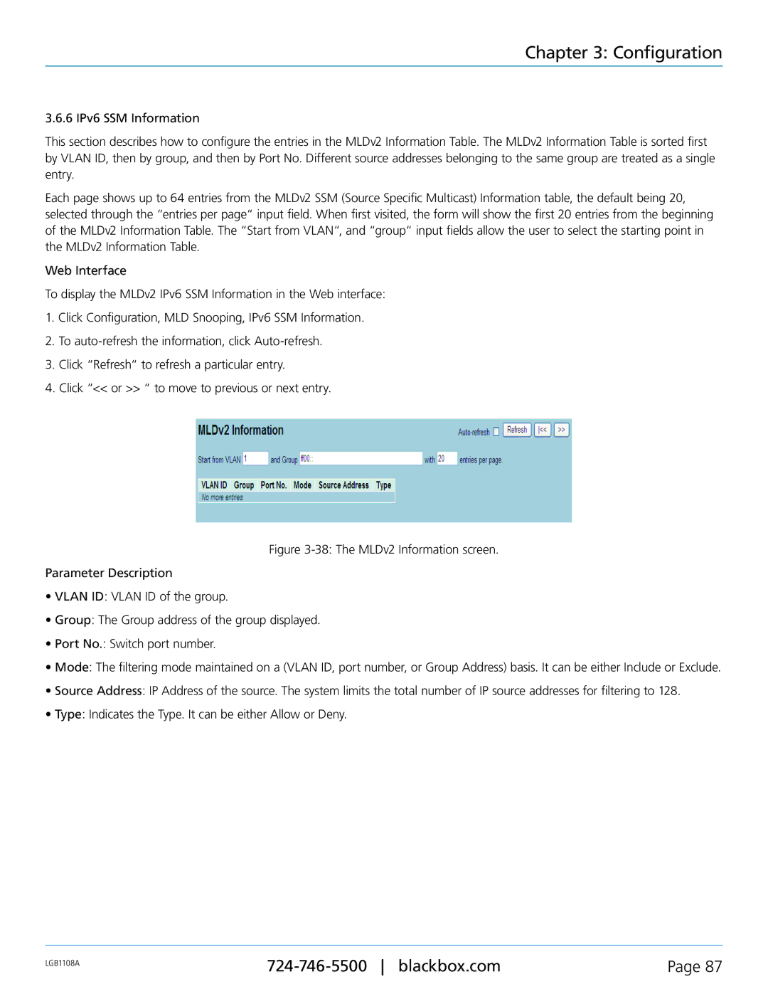 Black Box LGB1108A, LGB1126A, LGB1148A, Managed Gigabit Switch manual Configuration 