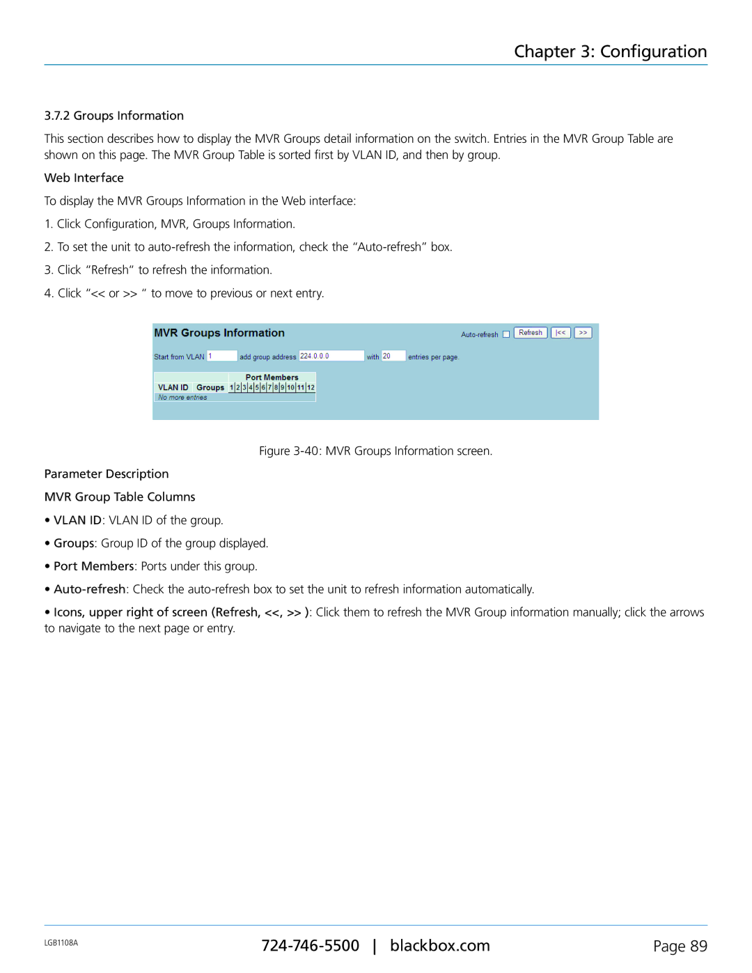 Black Box LGB1148A, LGB1126A, Managed Gigabit Switch, LGB1108A manual Configuration 