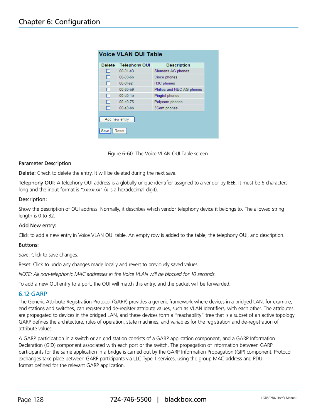 Black Box 24 + or 48 + 4-Port Gigabit Managed Switch with SFP+ 10G, LGB5052A, LGB5028A user manual Garp 