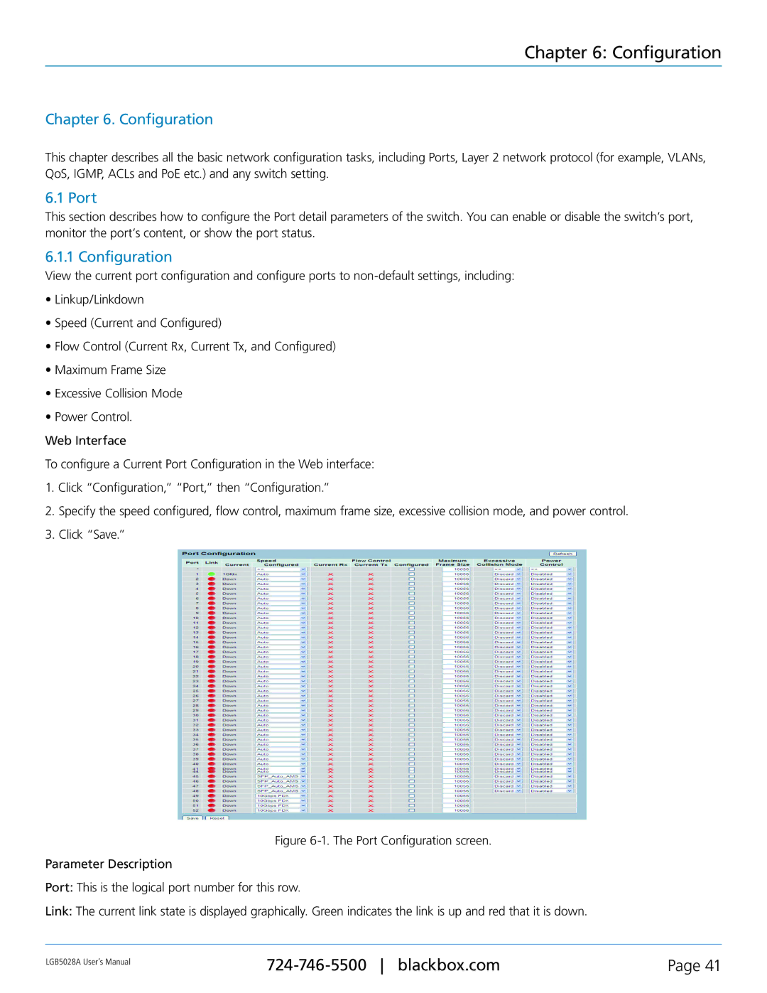 Black Box 24 + or 48 + 4-Port Gigabit Managed Switch with SFP+ 10G, LGB5052A, LGB5028A user manual Configuration 