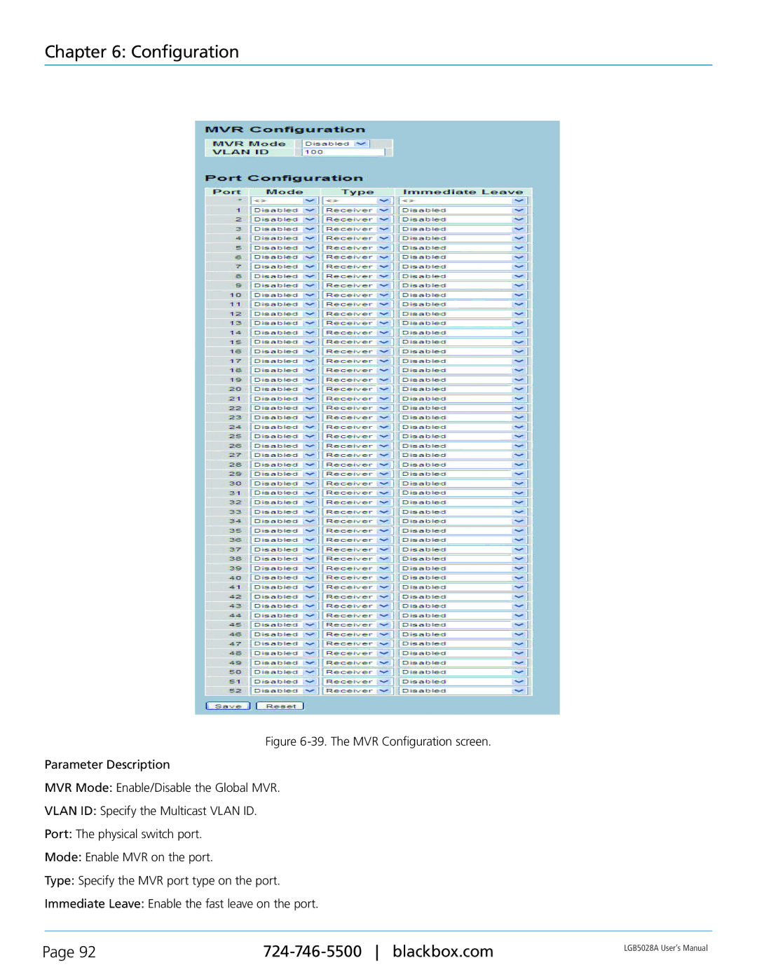 Black Box 24 + or 48 + 4-Port Gigabit Managed Switch with SFP+ 10G, LGB5052A, LGB5028A user manual Configuration 