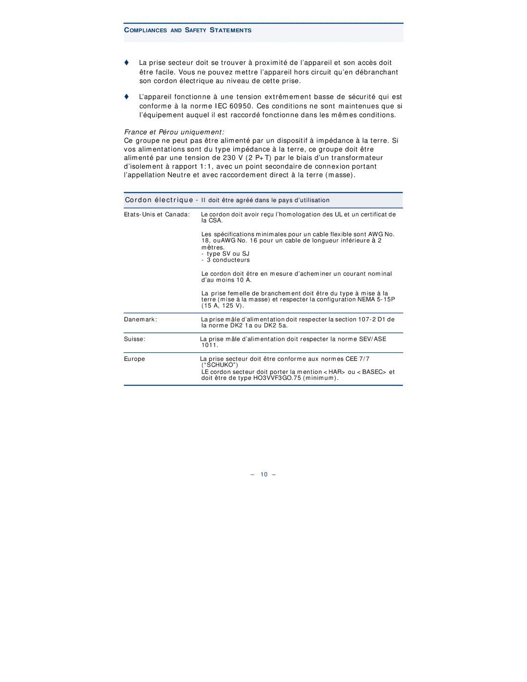 Black Box LGB6050A, LGB6001C, LGB6000SC-001, LGB6000SC-004, LGB6026A manual France et Pérou uniquement 