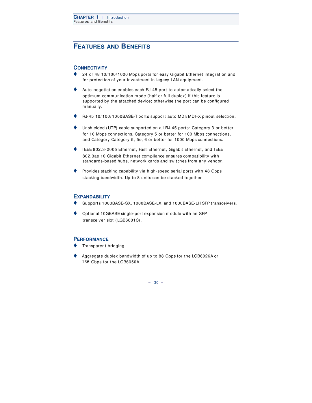 Black Box LGB6001C, LGB6000SC-001, LGB6000SC-004, LGB6026A Features and Benefits, Connectivity, Expandability, Performance 