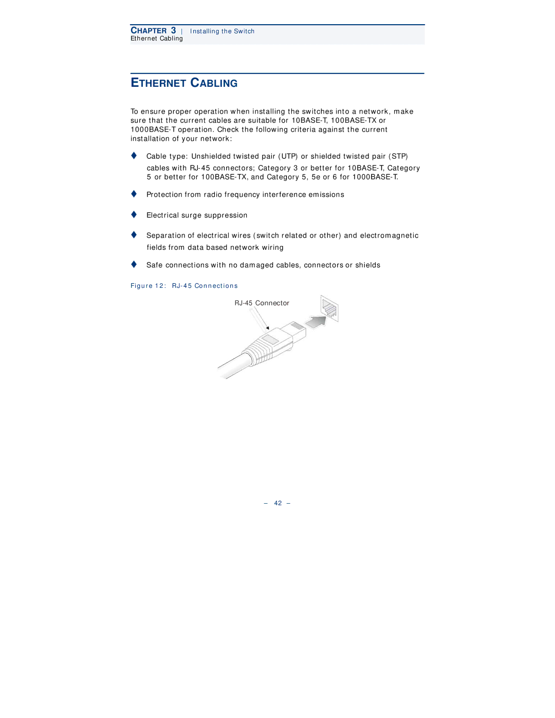 Black Box LGB6001C, LGB6000SC-001, LGB6000SC-004, LGB6026A, LGB6050A manual Ethernet Cabling, RJ-45 Connections 