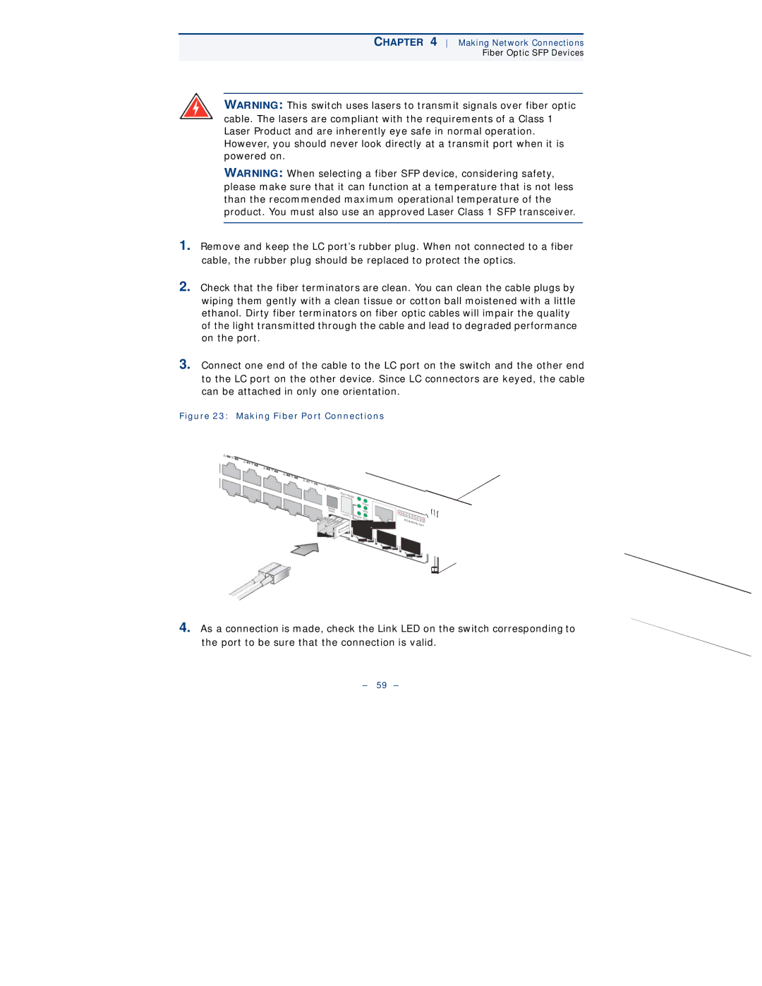 Black Box gigabit l3 managed switch with 10g uplinks, 24 port or 48 port, LGB6001C, LGB6026A Making Fiber Port Connections 