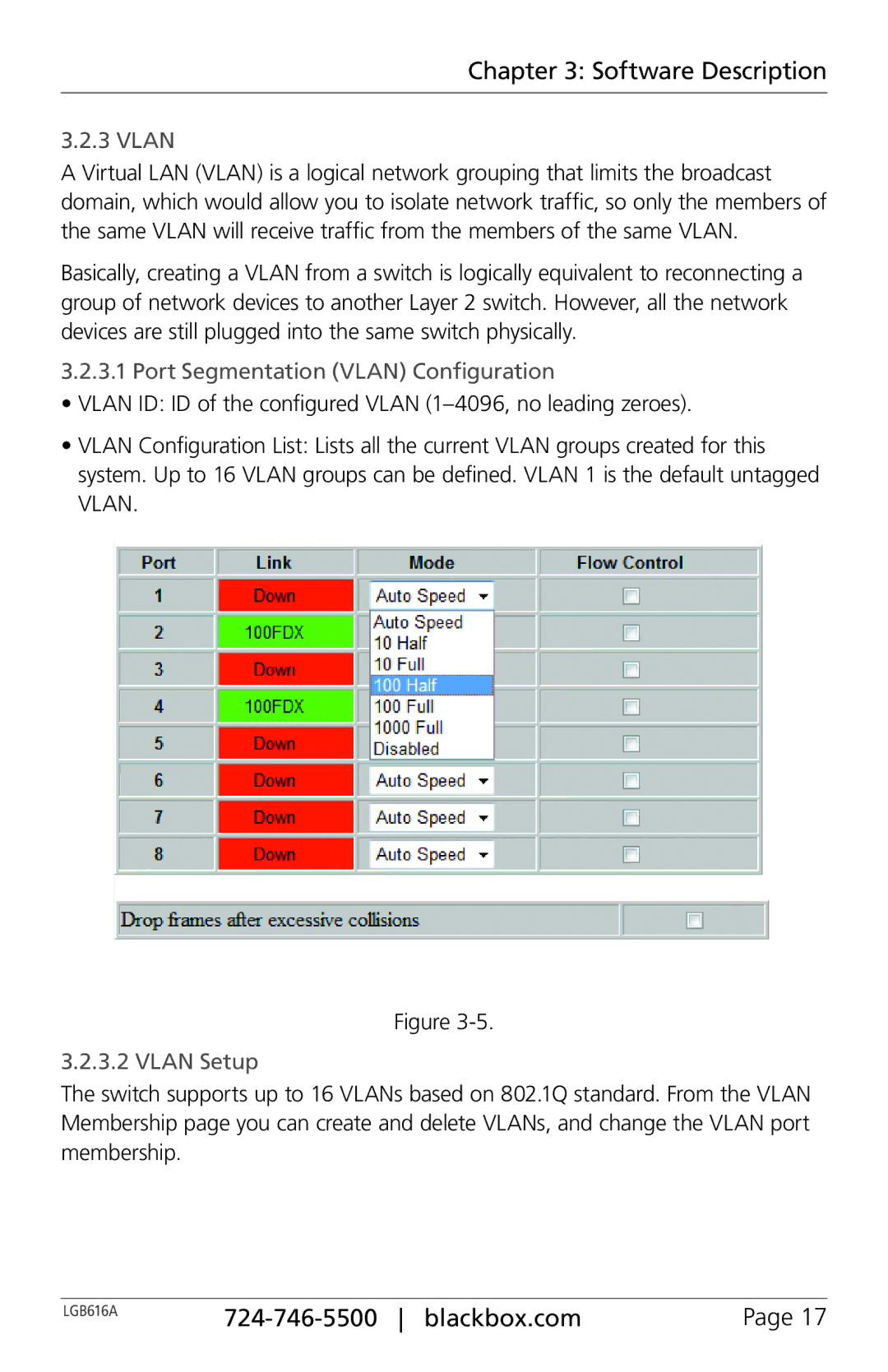 Black Box BLACK BOX 16-Port Web Smart Gigabit Ethernet Switch manual Port Segmentation Vlan Configuration, Vlan Setup 