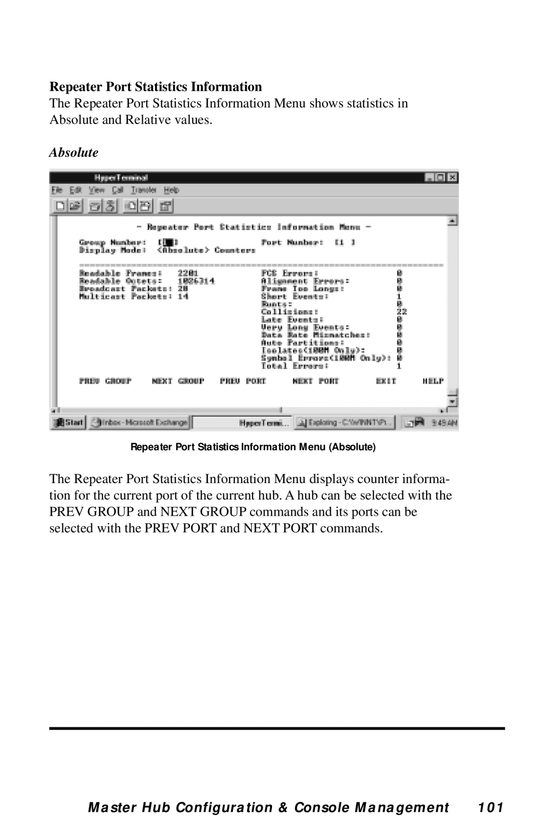 Black Box LH8112A-S, LH8124A manual Repeater Port Statistics Information 