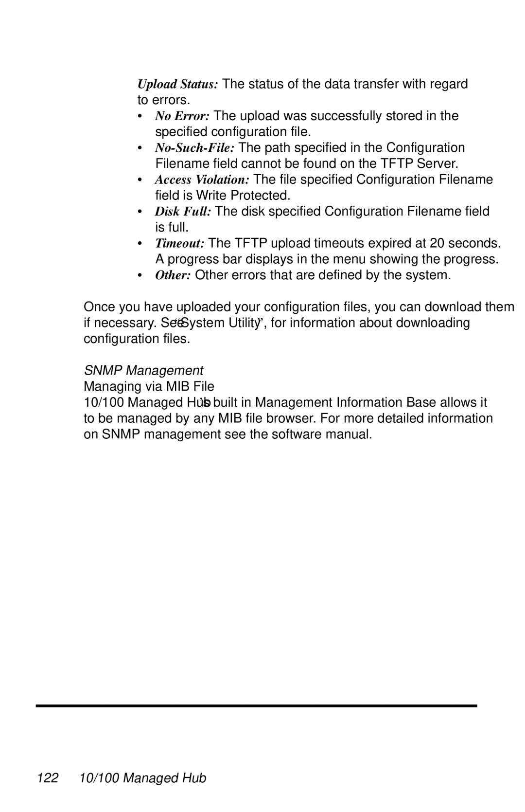 Black Box LH8112A-S, LH8124A manual Snmp Management, Managing via MIB File, 122 10/100 Managed Hub 