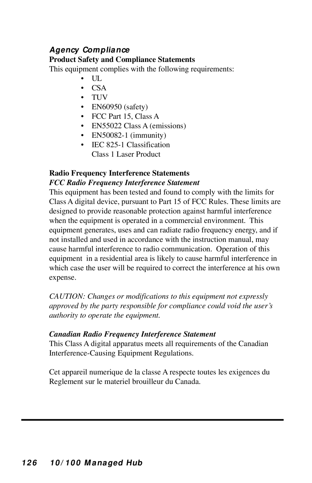 Black Box LH8112A-S Agency Compliance, Product Safety and Compliance Statements, Radio Frequency Interference Statements 