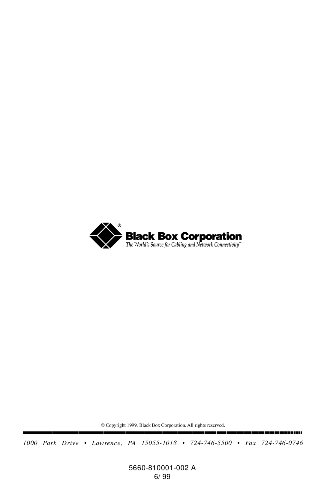 Black Box LH8112A-S, LH8124A manual 5660-810001-002 a 