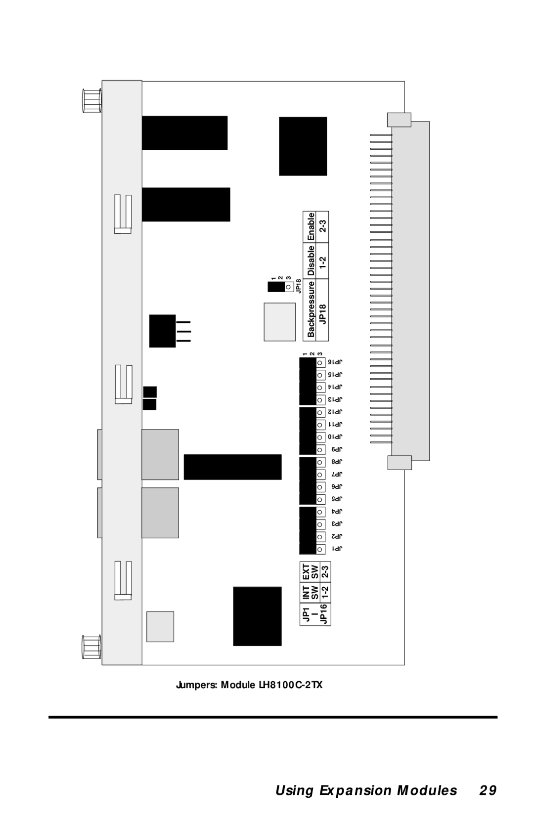 Black Box LH8112A-S, LH8124A manual Jumpers Module LH8100C-2TX 