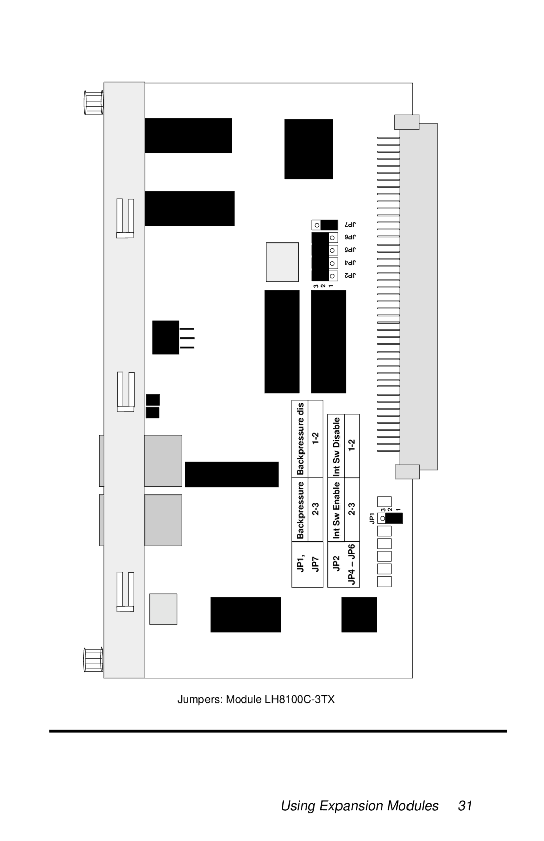 Black Box LH8124A, LH8112A-S manual Jumpers Module LH8100C-3TX 