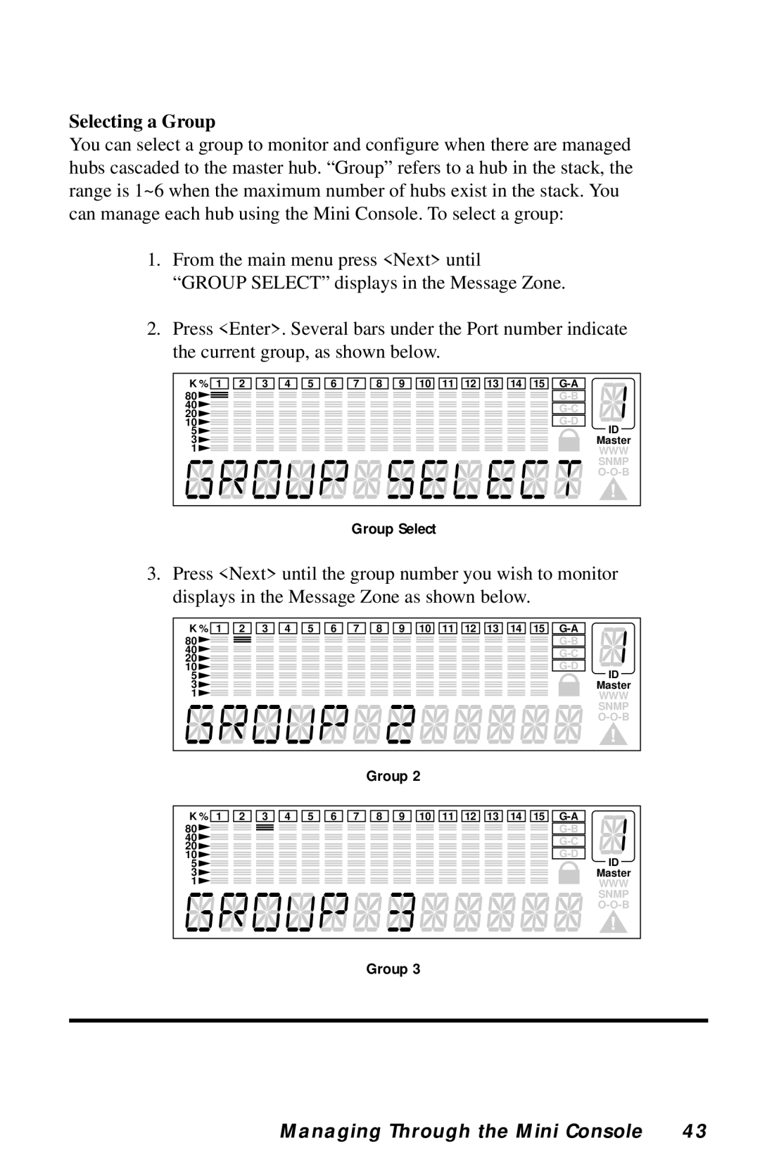 Black Box LH8124A, LH8112A-S manual Selecting a Group 