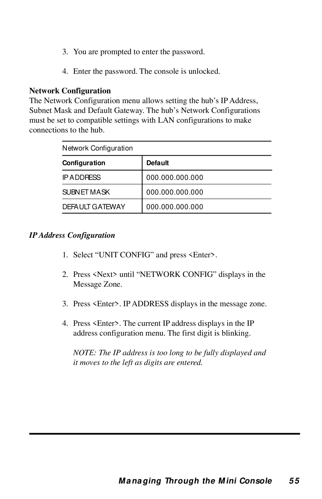 Black Box LH8124A, LH8112A-S manual Network Configuration, IP Address Configuration 