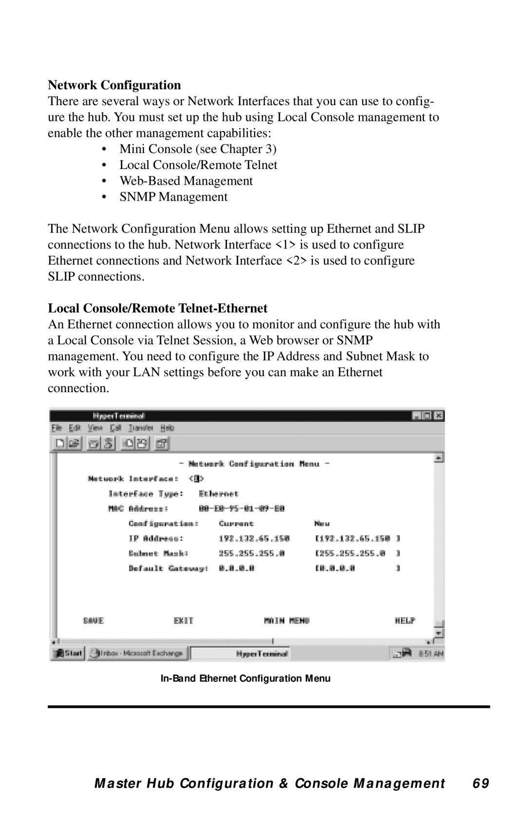 Black Box LH8112A-S, LH8124A manual Network Configuration, Local Console/Remote Telnet-Ethernet 