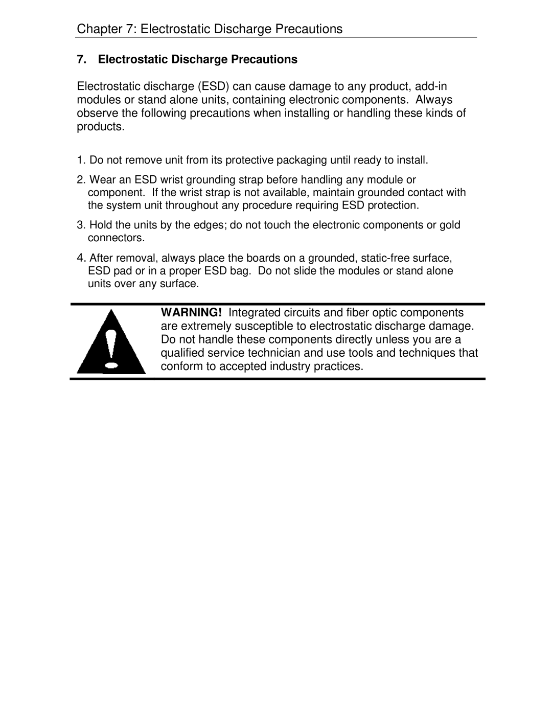 Black Box LIC025A-R2, LIC057A-R2, LIC053A-R2, LIC056A-R2, LIC054A-R2, LIC023A-R2 manual Electrostatic Discharge Precautions 