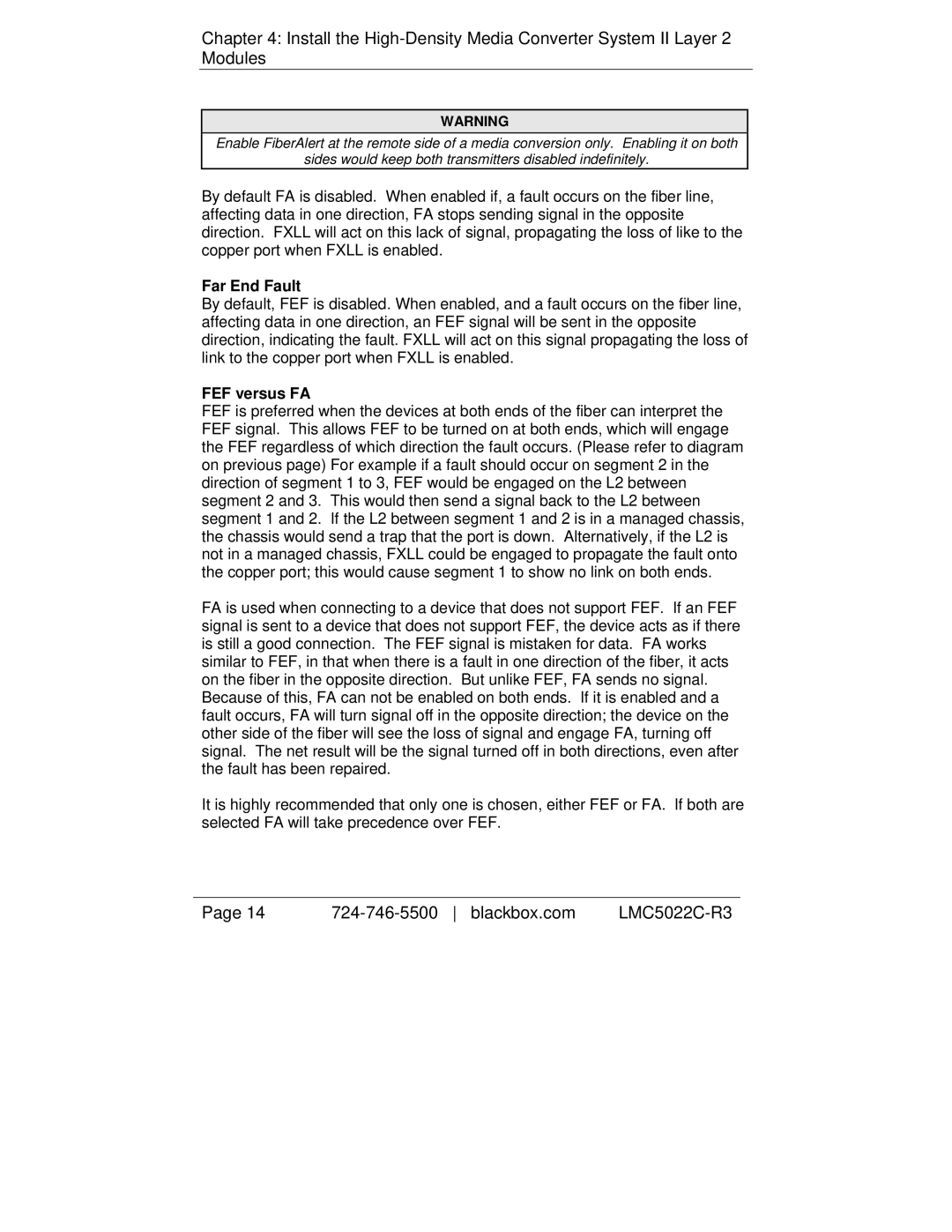Black Box LMC5114C-R3, LMC5117C-R3, LMC5027C-R3, LMC5116C-R3, LMC5182C-R3, LMC5181C-R3 manual Far End Fault, FEF versus FA 