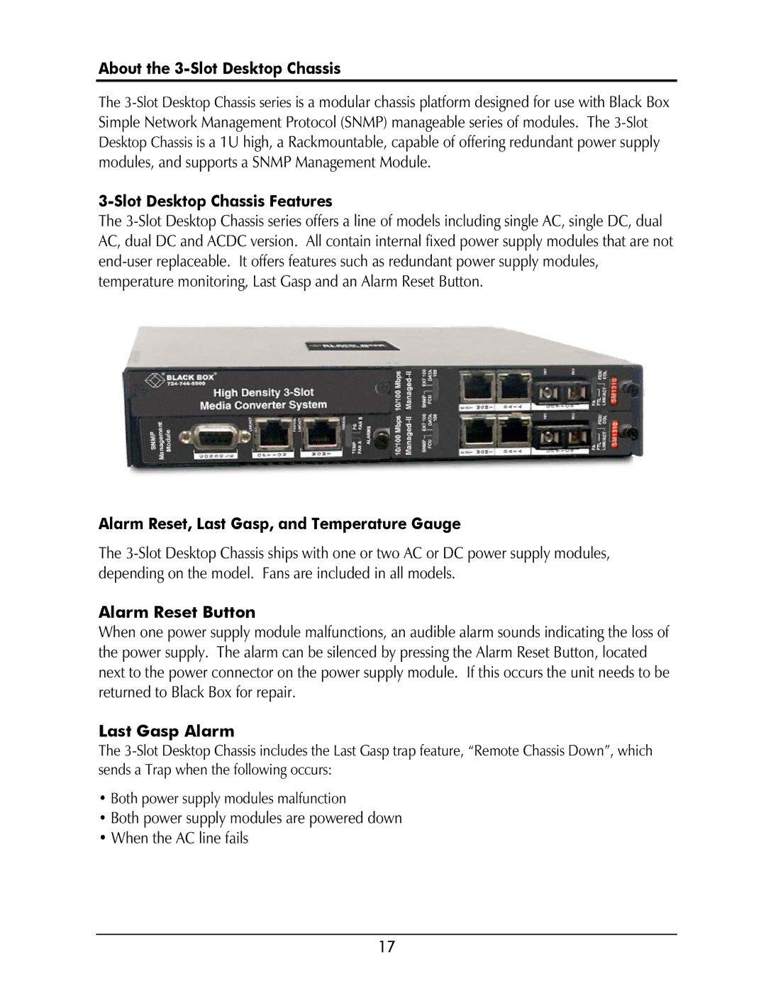 Black Box LMC5236A, LMC5208A-R2, LMC5207A-R2, LMC5206A manual About the 3-Slot Desktop Chassis, Slot Desktop Chassis Features 