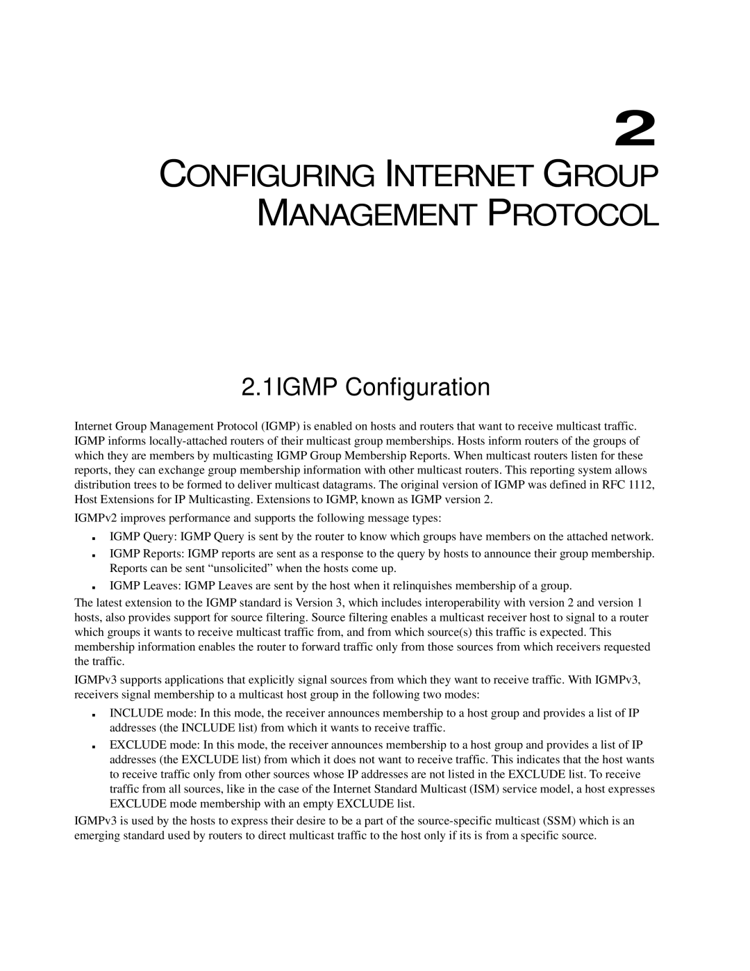 Black Box LR1102A-T1/E1, LR1112A-T1/E1, LR1114A-T1/E1 Configuring Internet Group Management Protocol, 1IGMP Configuration 