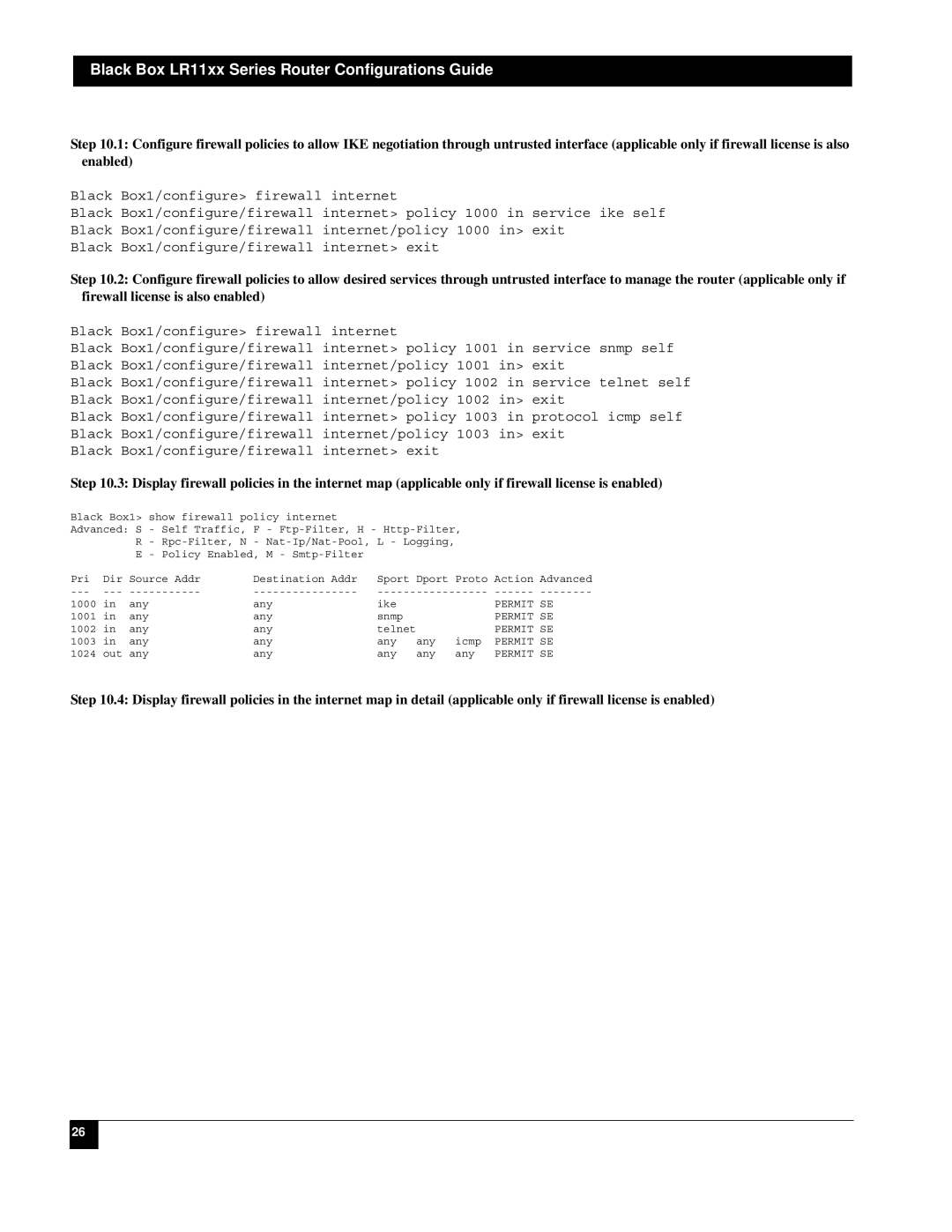 Black Box LR1112A-T1/E1, LR1114A-T1/E1, LR1104A-T1/E1, LR1102A-T1/E1 manual Permit SE 