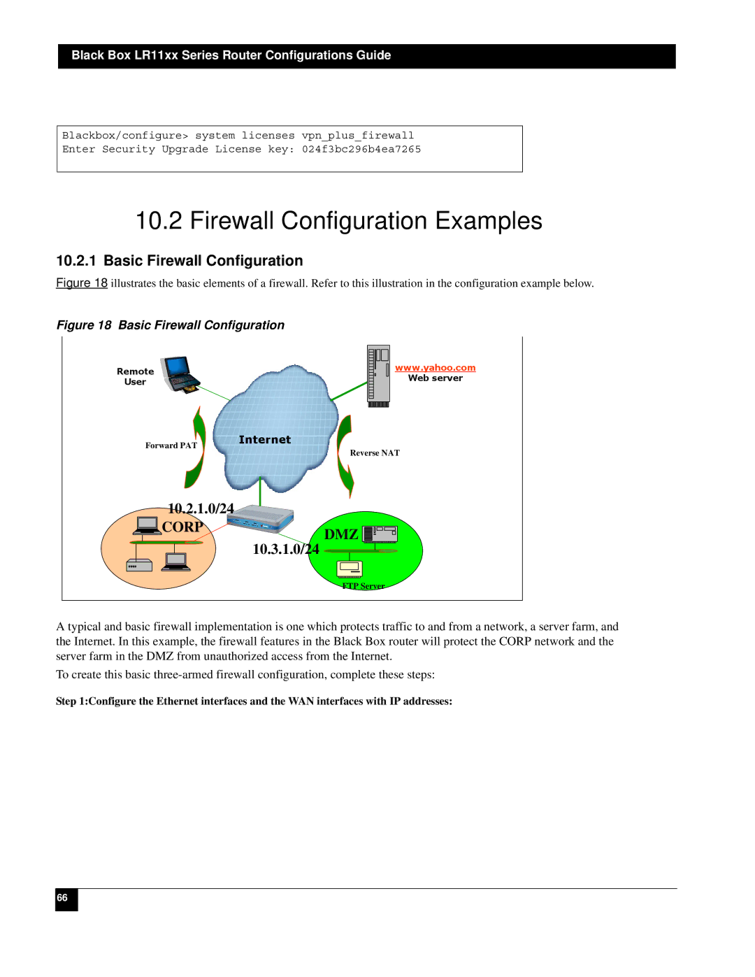 Black Box LR1112A-T1/E1, LR1114A-T1/E1, LR1104A-T1/E1 manual Firewall Configuration Examples, Basic Firewall Configuration 