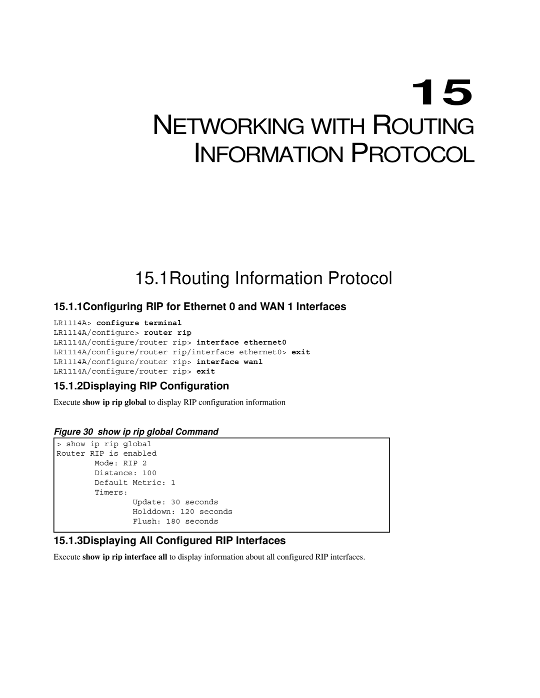 Black Box LR1114A-T1/E1, LR1112A-T1/E1 manual Networking with Routing Information Protocol, 15.1Routing Information Protocol 