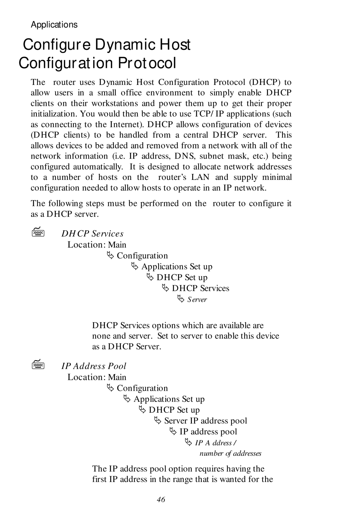 Black Box LR1530A-R3, LR1530A-EU-R3 Configure Dynamic Host Configuration Protocol, Dhcp Services Location Main, Server 