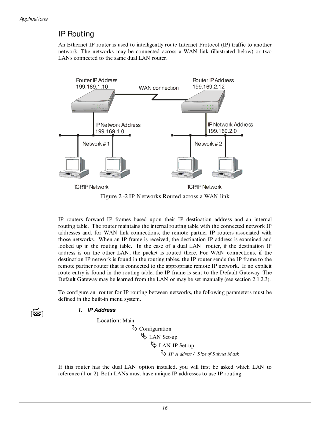 Black Box LR5100A-T, LR5200A-R2 manual IP Routing, IP Address / Size of Subnet Mask 