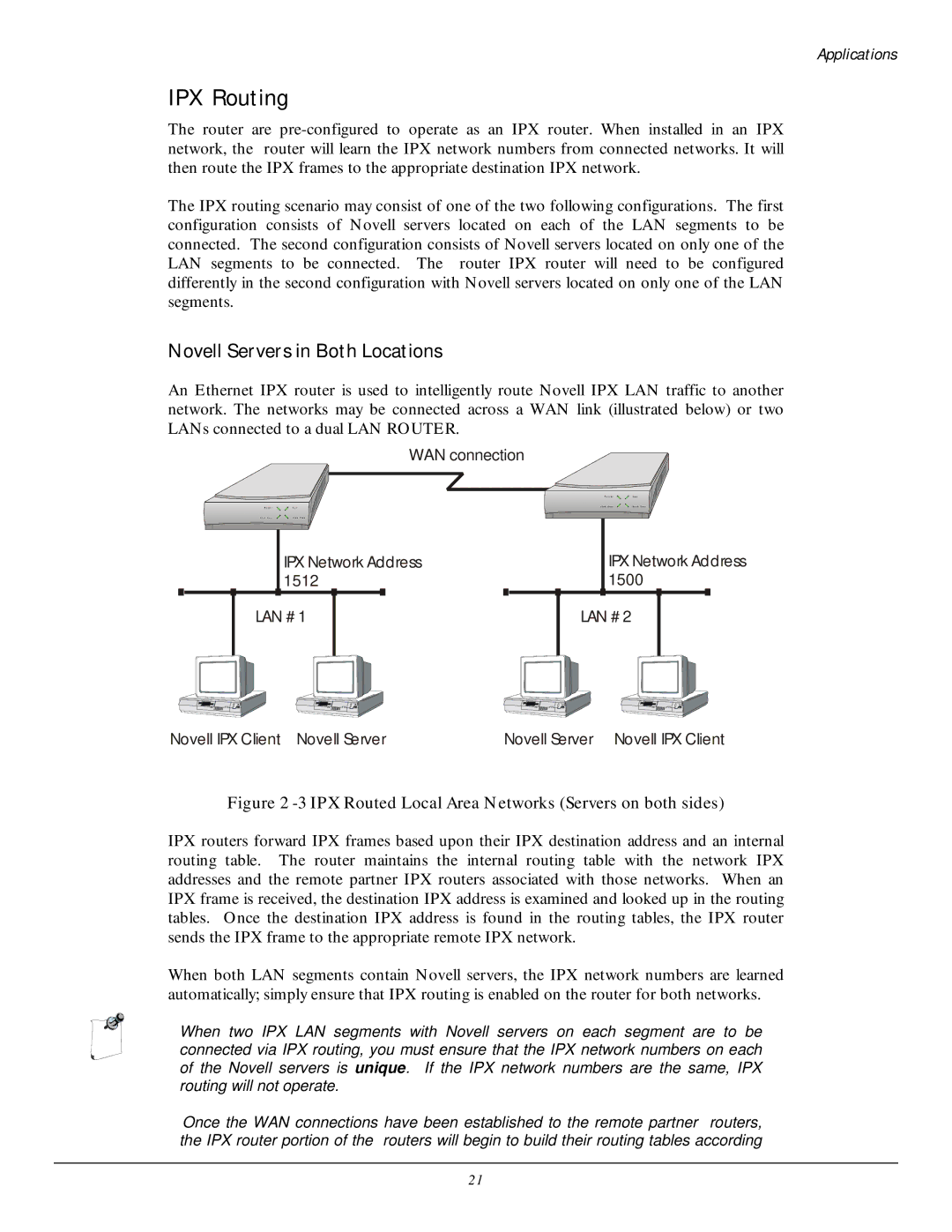 Black Box LR5200A-R2, LR5100A-T manual IPX Routing, Novell Servers in Both Locations 