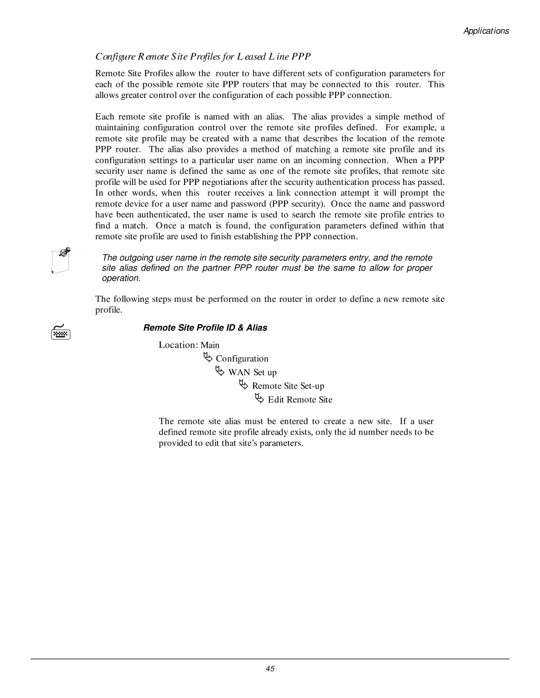 Black Box LR5200A-R2, LR5100A-T manual Configure Remote Site Profiles for Leased Line PPP 