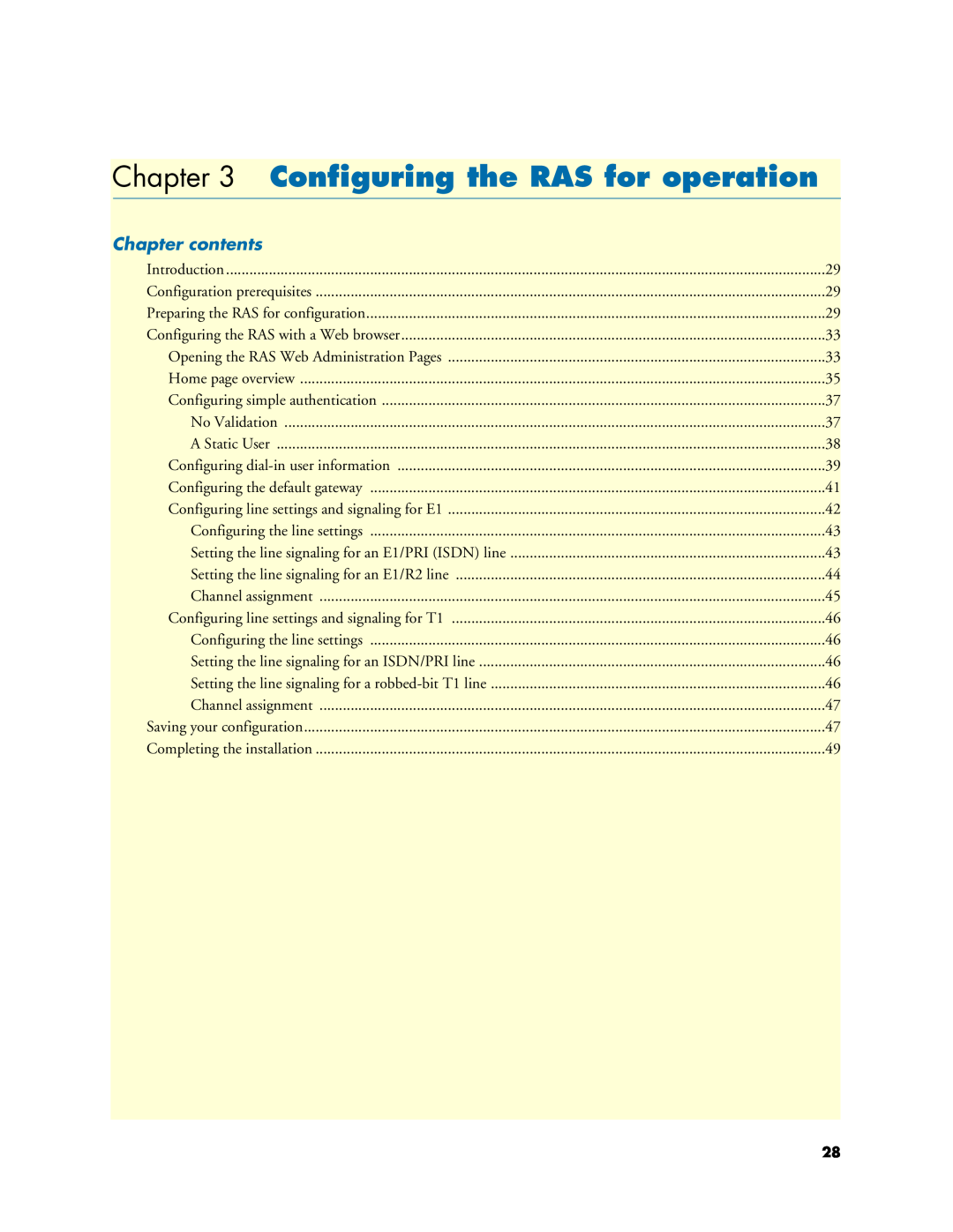 Black Box LRA2900A manual Conﬁguring the RAS for operation, Chapter contents 