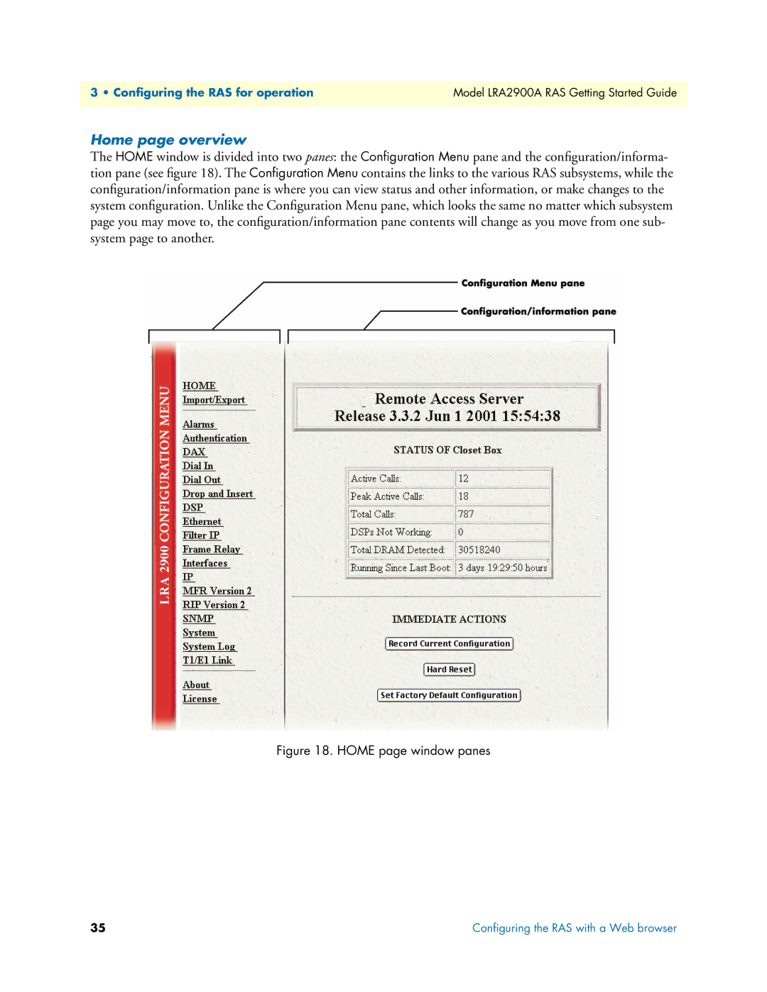 Black Box LRA2900A manual Home page overview, Home page window panes 