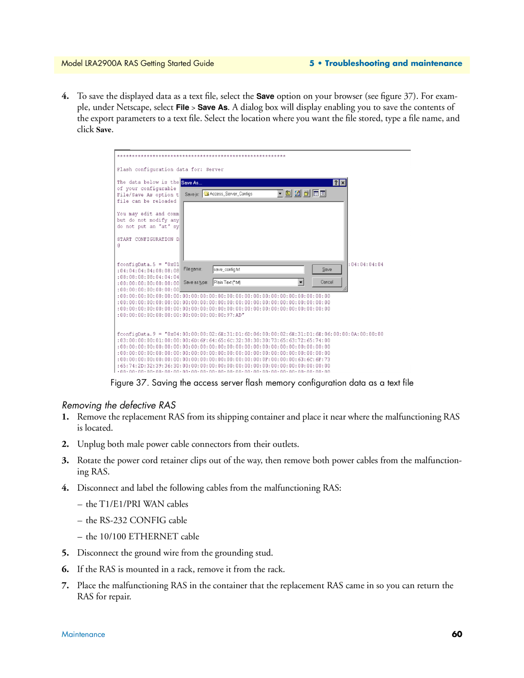 Black Box LRA2900A manual Removing the defective RAS 